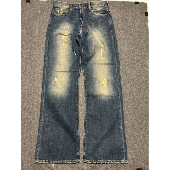 Abercrombie and fitch bootcut jeans handcrafted distressed heavy ounce fit 33X32 - Picture 1 of 12